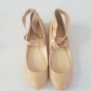 Mandayss Ballet Flat with Ankle Strap - nude